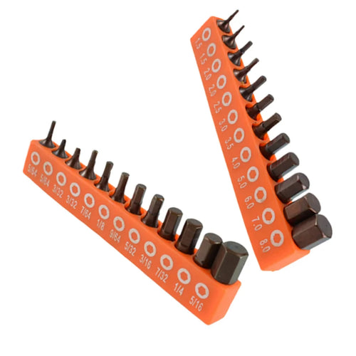 Jeu de 12 ou 24 embouts de tournevis hexagonaux – 25 mm, acier allié, magnétique