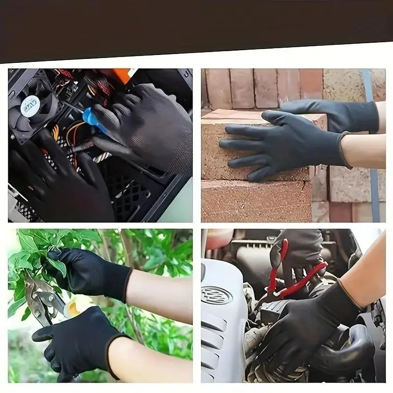 Lot de 12 paires de gants de travail – Antidérapants, résistants à l’usure, antistatiques